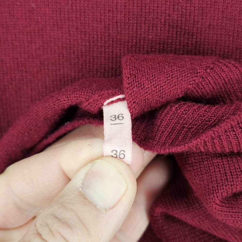 The Edinburgh Woollen Mill Sweater Womens Small Red Lambswool Mock Neck Knit - Picture 5 of 9